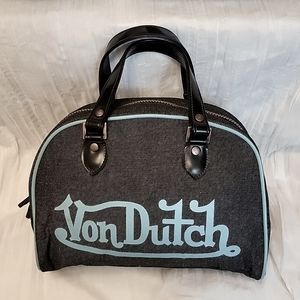 Vondutch bowler bag gray and light blue